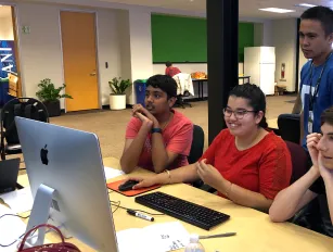 Students attending cybersecurity competition